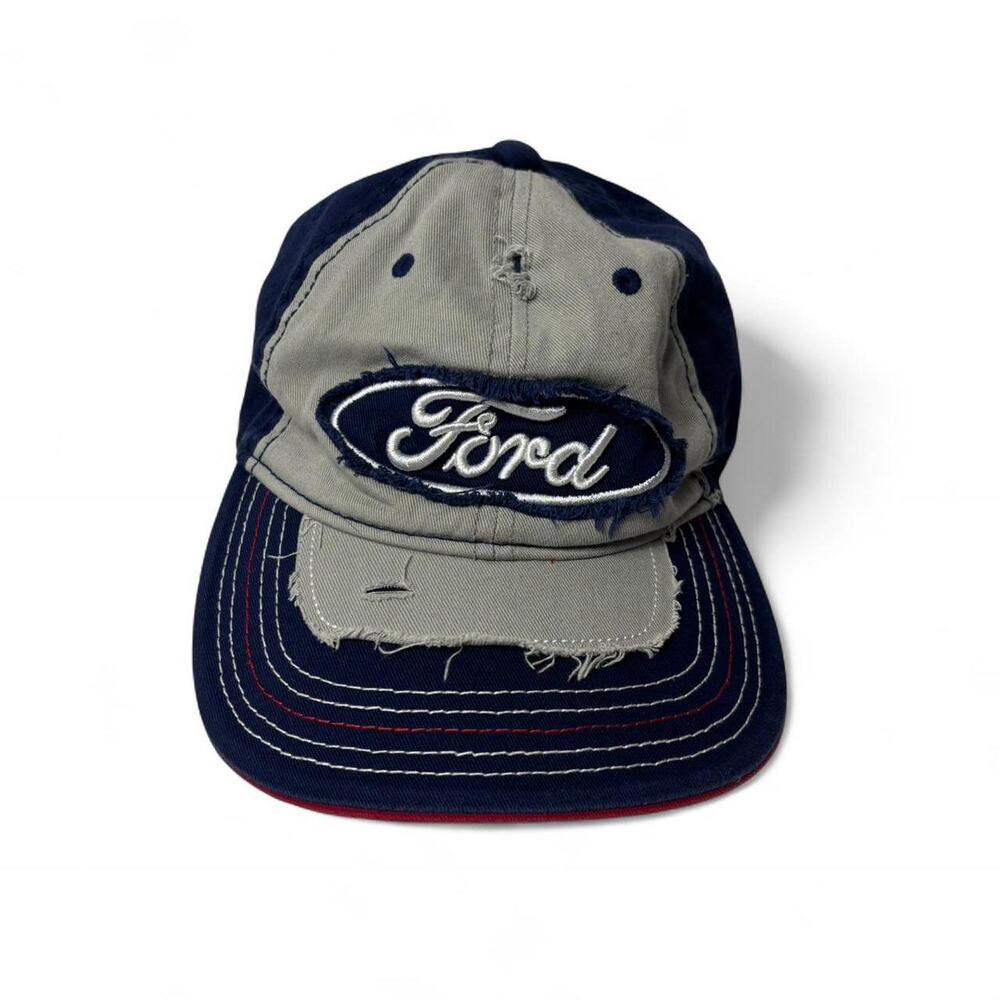 Ford Navy & grey distressed baseball cap